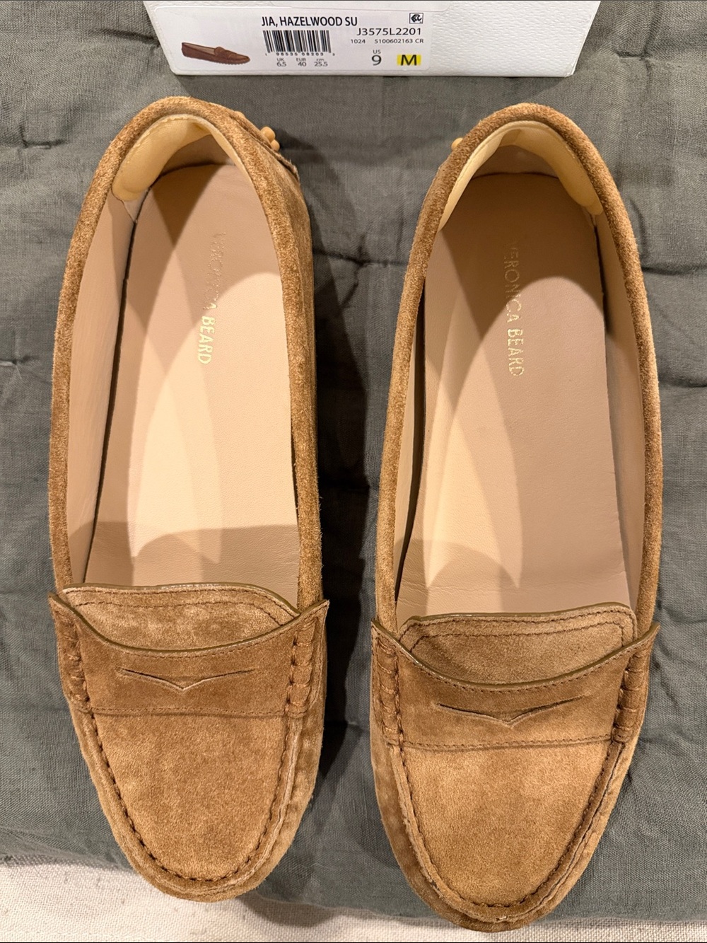 Veronica Beard Jia Suede Tan Loafers in Hazelwood - Picture 2 of 8